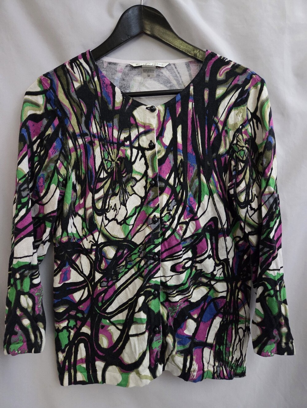 Peter Nygård Abstract Print Cardigan Size M